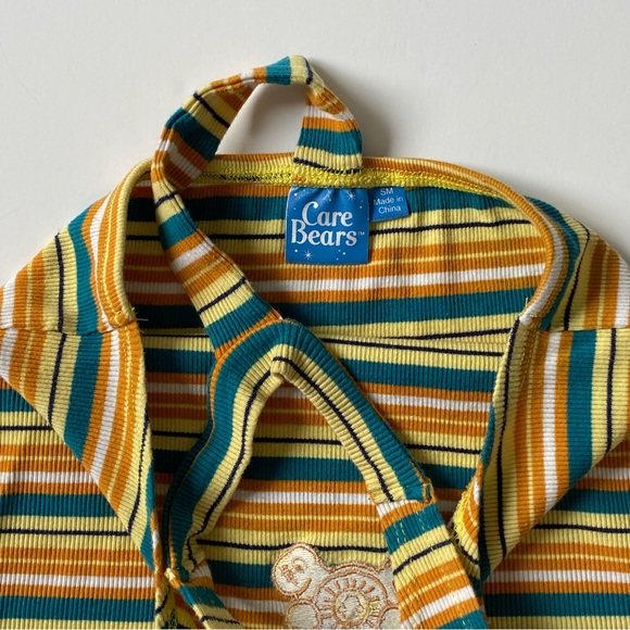 Care Bears Size Small 6 7 Funshine Bear Orange Green Tank Top Stripes Girls EUC - Picture 15 of 16